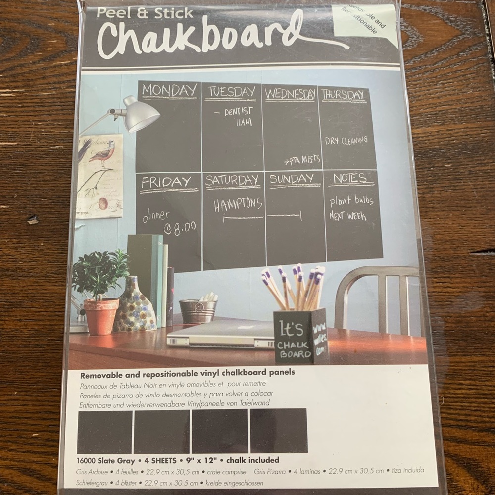 Peel and stick chalkboard